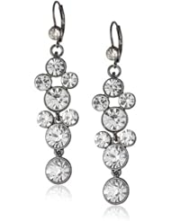 Nine West "Crystal Ball" Hematite-Tone Crystal Drama Drop Earrings