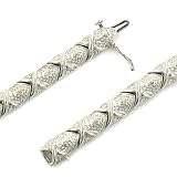 Sterling Silver 1/10 cttw Diamond "Pave X" Bracelet