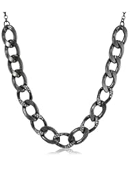 Pave Flat Chain Link Necklace, 18"+3" Extender