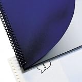 GBC Leather Look Premium Presentation Covers, Binding Covers, Non-Window, Rounded Corners, Navy, 200 Pieces Per Box (2000711)