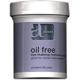 Almay Oil-Free Eye Makeup Remover Pads, 80 Pads Each (2 Pack)