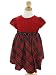 Little Bitty Red Plaid Velveteen Holiday dress for Little Girls