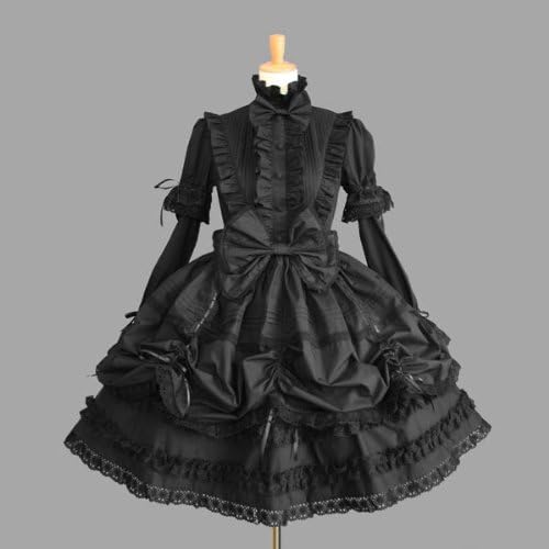 New X- Large Size Size Black Long Sleeve Japanese Cosplay Maid Gothic Lolita Costume Skirts