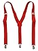 NYFASHION101 Unisex Elastic Adjustable Trouser Braces Y Back Suspenders, Red