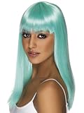 Long Straight Neon Aqua Glamourama 80's Costume Wig