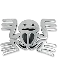 Sterling silver brooch pendant, Aztec Frog Fossil