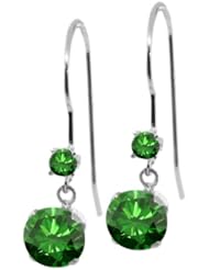 1.23 Ct Round Green Diamond 14K White Gold Earrings