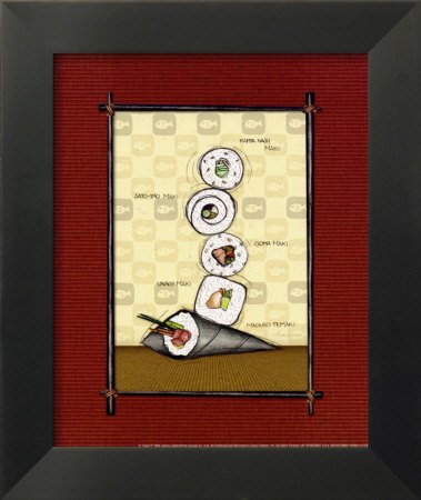 Sushi II Framed Art Poster Print by Andrea Laliberte, 11x13