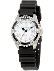 Momentum Womens 1M-DV01W1B M1 White Dial Black Rubber Dive Watch
