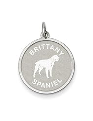 Sterling Silver Brittany Spaniel Disc Charm