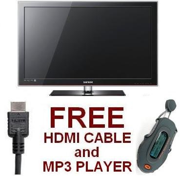 Samsung LN32C550 32-Inch 1080p 60 Hz LCD HDTV (Black) - FREE HDMI Cable + FREE MP3 Player