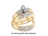 Beautiful Yellow Gold 3pc. Genuine Marque Diamond Set For Him and Her " Special "