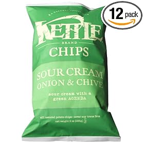 Kettle Chips Sour Cream, Onion And Chive, 9-Ounce Bags (Pack of 12)