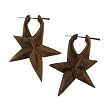 SUPIORI - Organic Hand Carved Sono Wood Earrings with Wood Post - From Indonesia - Sold as a Pair - 45mm x 60mm
