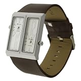 Geneva Platinum Dual Face Genuine Leather Watch by Geneva