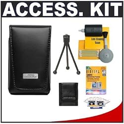 Nikon Coolpix 5811 Leather Carrying Case + Accessory Kit for S70, S570, S1100pj, S3000, S3100, S3300, S4000, S4100 & S4300 Digital Cameras