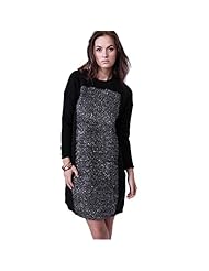 Shift Sweater Acrylic/Jersey/Nylon/Spandex/Knit Sequined Colorblocking Long Sleeves  Dress