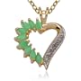 18k Yellow Gold Plated Sterling Silver Genuine Emerald Open Heart Pendant, 18"