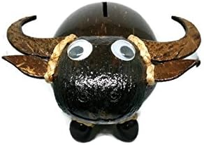 Miniature Dollhouse ~ Mini Coconut shell Buffalo ~ Handmade Product from Thailand NEW