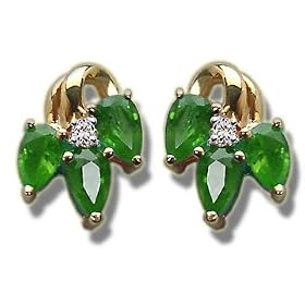 .04 CT 6-5X3 PEAR EMERALD EARRING
