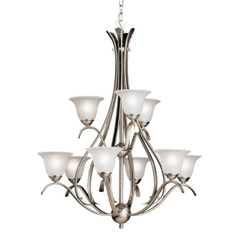 Kichler Lighting 2520NI 9 Light Chandelier, Brushed Nickel