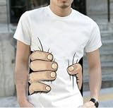 Fashion Unisex Short Sleeve Sleeved Printing Funny Big Hand T Shirt Tee for Fat Big Men Boys Women Girls