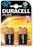 Electronics : Duracell Plus Battery Alkaline 9V Ref MN1604B2 [Pack 2]