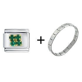 May Birthstone Italian Charm Bracelet by Italian Charms