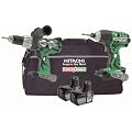 Hitachi KTL218C 2 Piece Cordless Tool Kit (18 V, 2 x Li-Ion Batteries & Bag)