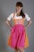 Mini Dirndl 3-teilig orange pink mit passender Bluse und Schürze Gr 36
