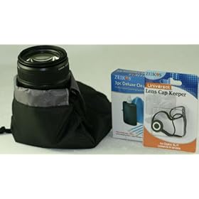 Large Drawstring Deluxe Lens Pouch (Black) For Sigma 18-200mm ,18-250mm ,17-70mm ,28-200mm , 28-300mm , 12-24mm ,70-300mm ,18-50mm , 24-70mm , 18-125mm , 105mm Telephoto and Zoom lenses and Flashes With cap Holder and Lens Cleaning kit