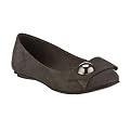 Women's Mossimo® Vinita Suede Button Ballet Flats - Gray