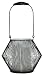 Metal lantern with inserted glass cylinder 9"H x 11"D