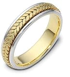 5mm 14 Karat Titanium & Yellow Gold Wedding Band Ring