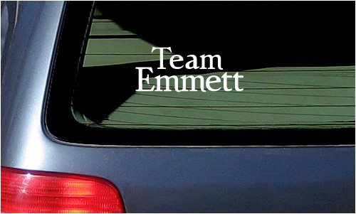 Team Emmett Twilight fans and Cullen Fans - White Window Sticker