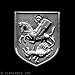ST.GEORGE CHRISTIAN SAINT CROSS SHIELD HORSE KILL DRAGON MEDIEVAL ART SILVER PIN