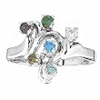 14K White Gold Mother's Ring - 6 Gemstone -- YOU CHOOSE THE COLORS!