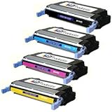 Hewlett Packard (HP) Color Laserjet 4700 Set of 4 Laser Toner Cartridges: 1 each of Black Q5950A, Cyan Q5951A, Magenta Q5953A, Yellow Q5952A by LD Products