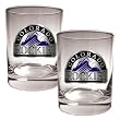 Colorado Rockies 2pc Rocks Glass Set - Primary Logo MLB Baseball