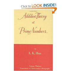 Additive Theory of Prime Numbers (Translations of Mathematical Monographs : Vol 13)