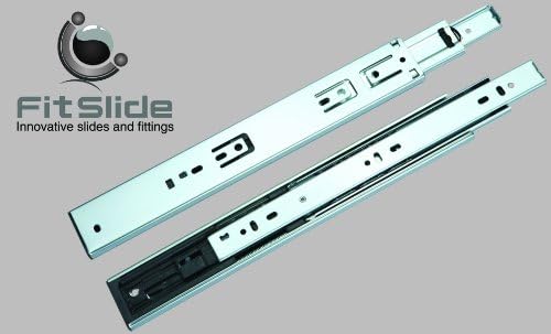 Fitslide Pack of 10 Sets of 4502 Soft Close Full Extension Side Mounted Ball Bearing Drawer Slides with Free Expedited Shipping. 24" Zinc for Contractors and Home Owners's Valuable Package