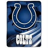 Indianapolis Colts NFL Royal Plush Raschel Blanket (Big Burst Series) (60x80)