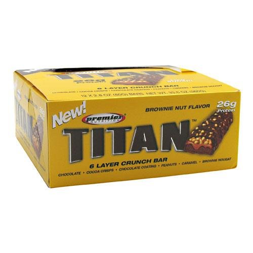 Premier Nutrition Titan Bar Brownie Nut 2 8 oz each 12 Count