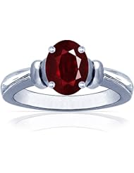 14K White Gold Oval Cut Ruby Solitaire Ring