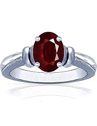 18K White Gold Oval Cut Ruby Solitaire Ring