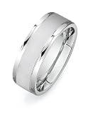 14k White Gold Custom Made 75 Mm Comfort Fit Flat Wedding Band W Brushed Satin Finish Center Size Z4