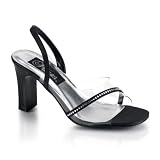 3 1/4 Inch Sexy Low Heel Shoes Square Heel Sling Back Shoes Sandal With Rhinestines CLEARANCE