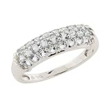 10k White Gold Aquamarine Pave Ring
