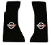 Fits 1984-90 C4 Corvette Classic Loop Black Floor Mats Set with Silver Circle Flags Logo