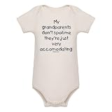Knit Baby Infant Bodysuit Onesie - 5.8oz.100% Organic Cotton Jersey Knit - 3 snap bottom - natural color My grandparents don't spoil me their just very accomodating